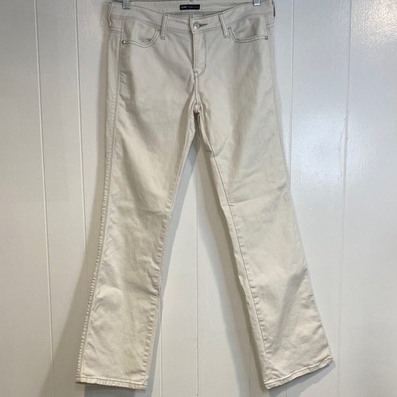 Levi's Jeans Night Blues Bootcut Flare Subtle Rhinestone Pockets Cream Size 12 - Picture 1 of 13